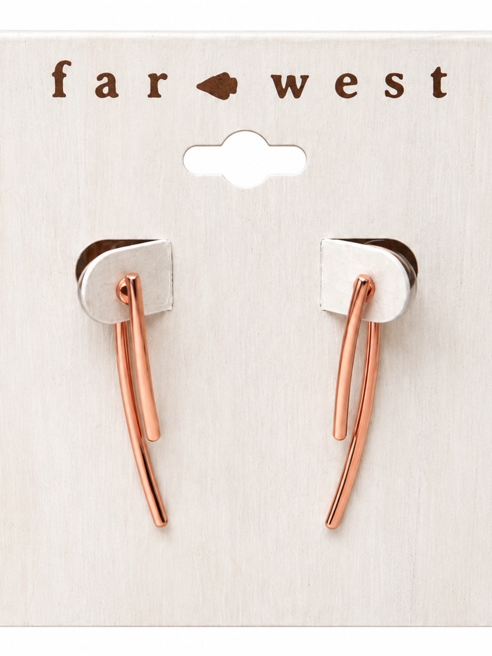 Far West Rose Gold Tone Boho Modern Minimalist Drop Dangle Earrings
